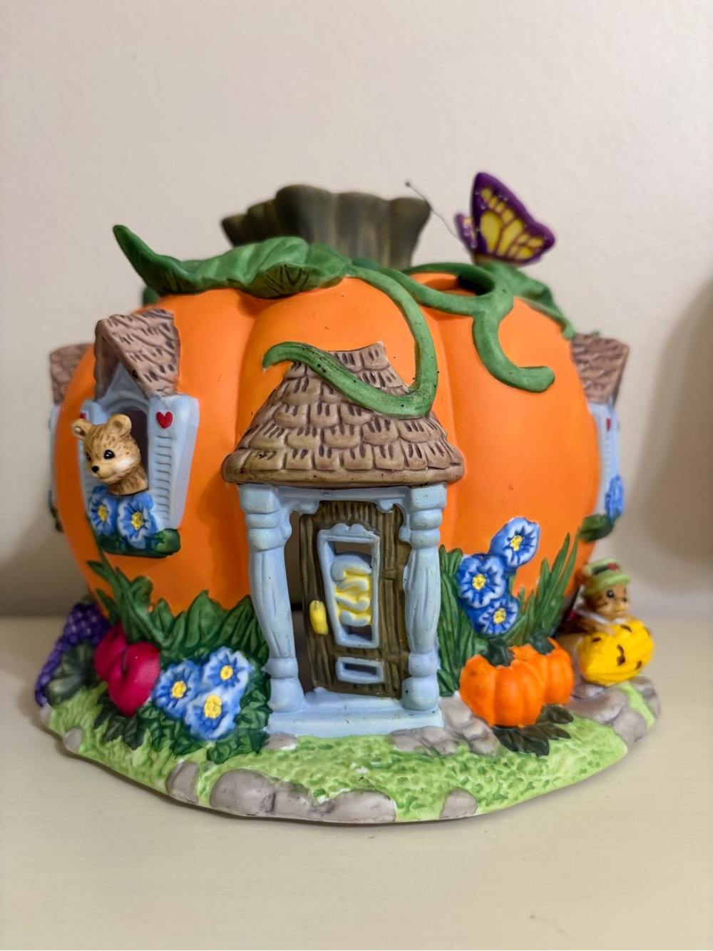 Harvest Pumpkin Tealight House cardholder